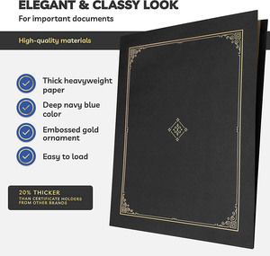 Porte-certificats, couverture de diplôme, porte-documents pour diplômes de remise de diplôme, de naissance, de récompense, de certificats, de papiers, de bureau - Product Image 5