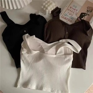 Crop Top Estilo Corsé Y2k Moda Coreana de Verano 2023 Nueva Ropa de Mujer de Punto Casual Básico Chaleco Ajustado <span class=keywords><strong>Sujetador</strong></span> Dulce Tops Femeninos - Product Image 2