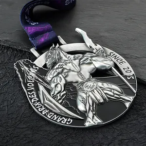 Us Medals 3d Big Large Size Black Dragon Head Muscle Man Metal Custom Medal Medals