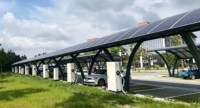 Structure de carport solaire sur mesure, système de carport solaire photovoltaïque, abri de stationnement solaire.