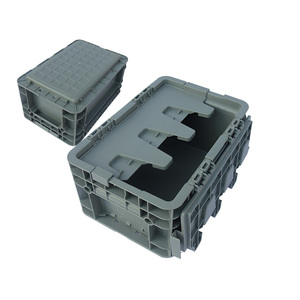 Grey Plastic Storage Box Euro Stackable Plastic Containers For Automotive Parts