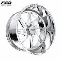 Jantes forgées polies 24x12 24x14 26x12 26x14 26x16 8x6.5 8x180 8x170 pour Ford F250 F350 Chevy 2500 Denali avec enjoliveurs flottants