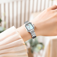 CURREN-Montre à quartz en acier inoxydable avec miroir en verre de haute dureté, cadran unique en diamants, étanche, 9108