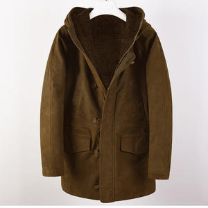 2025 Nieuwe Herfst Winter Heren Verdikte Suède Jas Groothandel Voorraad Lange Jas Met Rits Aan De Voorkant Niet-Geweven Weefmethode - Product Image 3