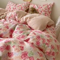Parure de lit florale aquarelle vintage, housse de couette respirante pour toutes les saisons, décoration esthétique de chambre, 1 pièce, 4 pièces