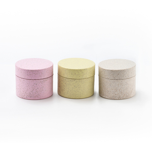 Contenants cosmétiques biodégradables en paille de blé 30g 50g 100g 200g 250g, pot rond bleu rose <span class=keywords><strong>jaune</strong></span> en paille de blé primaire - Product Image 2