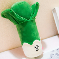 Peluche personnalisée du fabricant, en matériau le plus récent, douce, motif légume dessin animé (oignon vert), pour machine à griffes