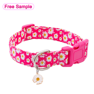 OEM ODM logotipo personalizado patrón de algodón suave ajustable perro <span class=keywords><strong>collar</strong></span> de entrenamiento de diseñador personalizado perro mascota collares - Product Image 1