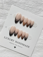 10 pièces de faux ongles à presser faits main, couleur naturelle, forme ballerine cercueil, en gel PMMA peint à la main, personnalisables, pour usage sur les doigts, vente en gros
