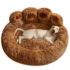 Eco-Friendly <b>Plush</b> Dog & Cat Bed Winter Warmth Design Soft Washable Luxury Sofa Bed with Bear Claw Shape for <b>Large</b> Dogs - Product Image 1