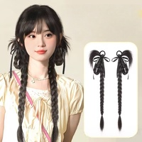 Extensions de queue de cheval synthétiques longues et lisses en fibre haute température Coolhair, avec élastique portable pour tresses de boxe – Vente en gros
