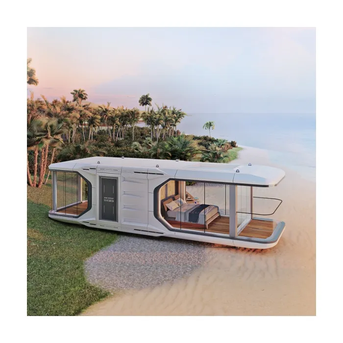 luxury portable mobile hotel home stay resort building ready to ship prefab vessel capsule cabin holiday house