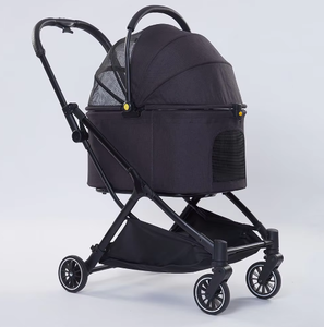 Stroller anjing peliharaan lipat luar ruangan mewah desain baru untuk dijual Stroller hewan peliharaan Kembar untuk anjing kucing - Product Image 2