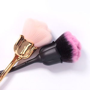 Brochas acrílicas para decoración de <span class=keywords><strong>uñas</strong></span>, Pinceles para quitar el polvo, coloridos, flor rosa dorado - Product Image 4