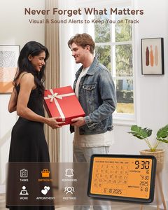 <b>Digital</b> Radio Alarm <b>Clock</b> Wireless Snooze Table Thermometer Electronic Smart Desktop Large Day Date Calendar <b>Digital</b> <b>Wall</b> <b>Clock</b> - Product Image 5