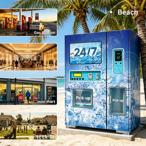 YISO 24H Unmanned 100kg Ice & <b>Water</b> Vending Machine 400GPD <b>Water</b> 9-Stage Filtration Supermarket Self Service Loose Ice Equipment - Product Image 5