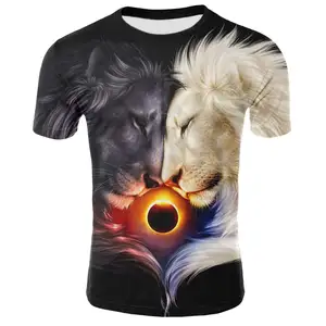 Afdrukken Leeuw Oversized T-shirt Art Jongens/Meisjes Plus Size T-shirt Lion Wild Animalss Vrouwen/Mannen T shirt