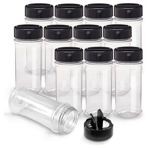 Round Transparent Plastic <b>Spice</b> <b>Jars</b> Seasoning Containers Cap with Brush Screen Printed Shake Empty Storage 150ml - Product Image 1