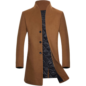 Shinesia Cardigan da uomo in cotone Slim Cloak tinta unita autunno inverno soprabito in tessuto goffrato nuovo <span class=keywords><strong>Trench</strong></span> Casual - Product Image 1