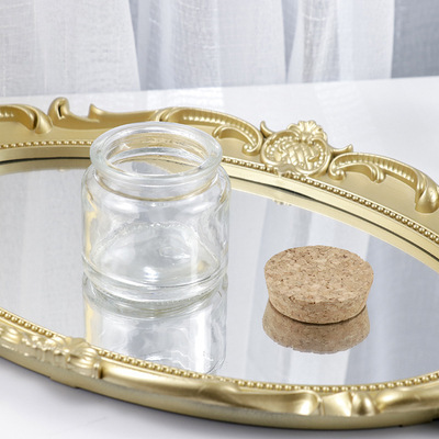 80ml Clear Amber Empty Round Small Glass Candle Jar with Cork Lid