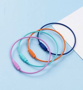 Đầy Màu sắc dây thép không gỉ chủ Vòng vít khóa Móc Chìa Khóa dây cáp dây thừng móc khóa ngoài trời cắm trại công cụ Móc Hành <span class=keywords><strong>L</strong></span>ý tag - Product Image 3