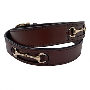 Ceinture en cuir véritable tressée à double boucle - Product Image 1