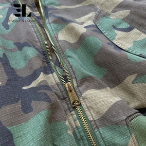 Giacca Bomber con <span class=keywords><strong>Cappuccio</strong></span> da Uomo LARSUR Personalizzata di Fabbrica Reversibile in Cotone Ripstop e Twill di Nylon Mimetico con Pelliccia Sintetica - Product Image 4