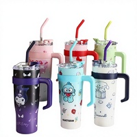 Vaso Térmico Big Mac Ice Cup Sanrio con Diseño de Dibujos Animados, Gran Capacidad, con Asa, Aislamiento al Vacío, Acero Inoxidable 304