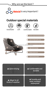Juego de sofás de cuerda para jardín, estante de acero inoxidable, muebles de exterior, 3 plazas, sofá de aluminio blanco para exteriores, Salón gris, envío gratis - Product Image 4