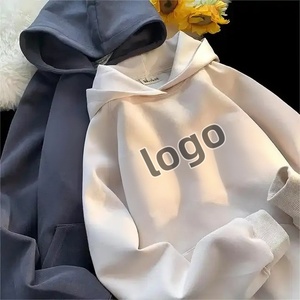 Custom <b>Men</b> Hoodie Sweatshirt Cotton Blend Crewneck <b>Pullover</b> Hooded Sweatshirt Solid Casual Streetwear - Product Image 1
