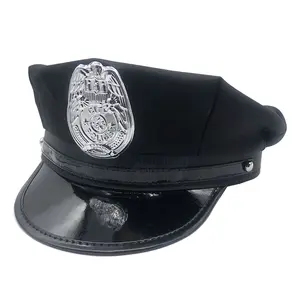 2024 할로윈 코스프레 멋진 의상 파티 블랙 네이비 팔각형 장교 모자 성인용