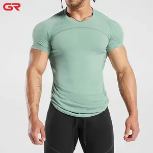빠른 건조 남성 피트니스 티셔츠 타이트 보디 빌딩 탑 근육 맞춤 체육관 티셔츠 맞춤 인쇄 압축 셔츠