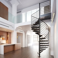 Escalier nordique d'intérieur en spirale et métallique, balustrade personnalisé pour ménage