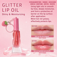 Private Label Lip Oil Fruit Pendant Glansrijke Transparante Fijne Glans Hydraterende Lipgloss Sleutelhanger