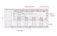 Bar conteneur préfabriqué, kiosque portable extérieur, design moderne, utilisation hôtelière, café, fruits, en-cas