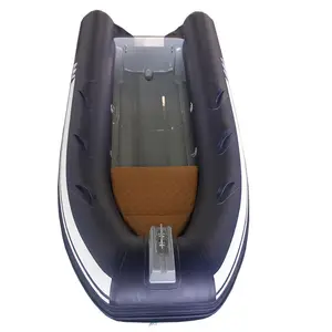 CE certificate 12 ft 6 capability PVC Hypalon semi rigid Inflatable Boat with outboard boat engine and trailer