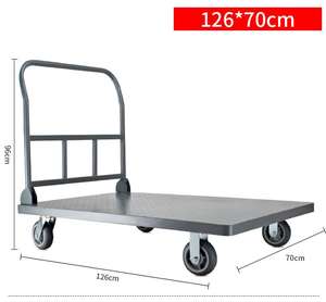 सुपरमार्केट उपयोग के लिए चार पहिया स्टेनलेस स्टील शॉपिंग कार्ट 200 किलोग्राम भार क्षमता औद्योगिक भंडारण ट्रॉली - Product Image 2