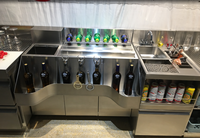 Peralatan konter bar tempat kerja Bartender Stasiun Bar koktail baja tahan karat komersial