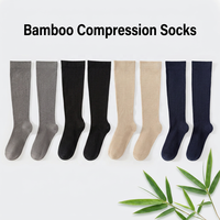 Chaussettes de compression graduée en bambou respirantes 15-20 mmHg, taille plus, été, avec logo personnalisé pour femmes et hommes