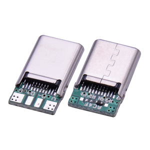 2-Port Type-C nam cắm với 4-core USB nối stamping đồng thiết kế cho sạc và truyền dữ liệu 2 Hàn Pads - Product Image 4