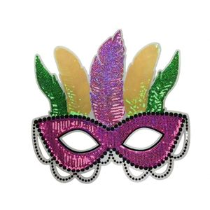 28cm Big <b>Iron</b> on Gold Glitter Sequin Chenille Mardi Gias Patch for Hat Hoodies Decoration - Product Image 5