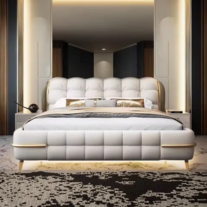 Cabecero de tela con mechones italianos de lujo moderno, marco de cama de plataforma doble Queen, almacenamiento, muebles de dormitorio tapizados de lujo suave - Product Image 6