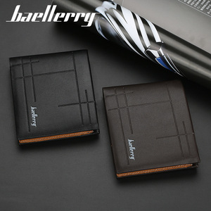 Baellerry <b>Men's</b> Short Horizontal <b>Wallet</b> <b>Black</b> Soft Leather Multiple Card Slots Business Everyday Use - Product Image 4