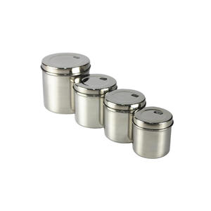 Contenants à pommade en acier inoxydable 8cm 9cm 10cm 12cm, pots de rangement cosmétiques ronds pour thé, aliments et médicaments - Product Image 4