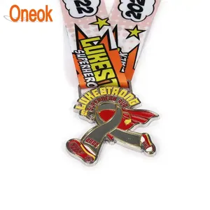 Grosir kustom Logo maraton olahraga balap lari medali penghargaan kerajinan logam