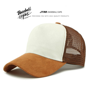 Cappellino da Baseball da uomo con ricamo in pelle scamosciata con Logo personalizzabile e cappello impermeabile da donna con rete da ombra completa assemblaggio - Product Image 4