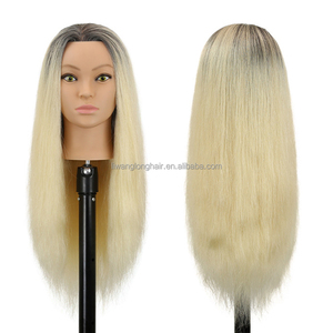 Tête d'entraînement en cheveux humains 100% naturels pour femmes, marron <span class=keywords><strong>blond</strong></span> clair, pour coiffeuses - Product Image 4