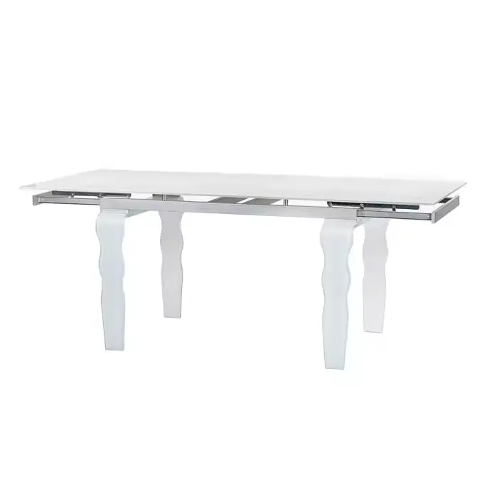 Claro Cc vidrio templado superior comedor mesa y silla mesa de comedor Base de vidrio para diseño de comedor