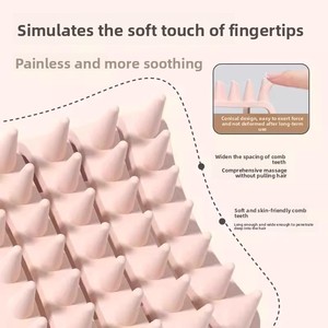 Peigne carré en gel de silice tendance pour le lavage des cheveux, massage du cuir chevelu, outil de nettoyage spécifique pour la tête et les cheveux des enfants et bébés, vente en gros - Product Image 6