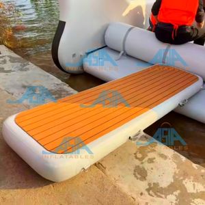 Dock flottant gonflable de qualité commerciale 10x8 pieds |   Ponton robuste pour l'entretien des marinas, <span class=keywords><strong>la</strong></span> pêche et l'accès à l'eau - Product Image 4